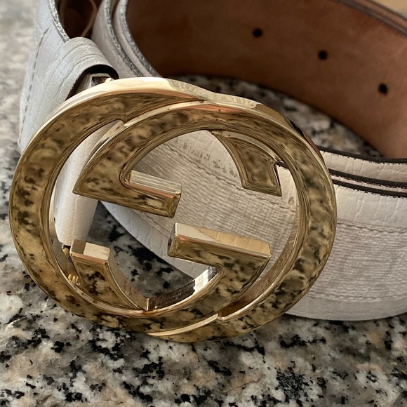 Gucci Other - Authenic White Designer Gucci Belt Size 32